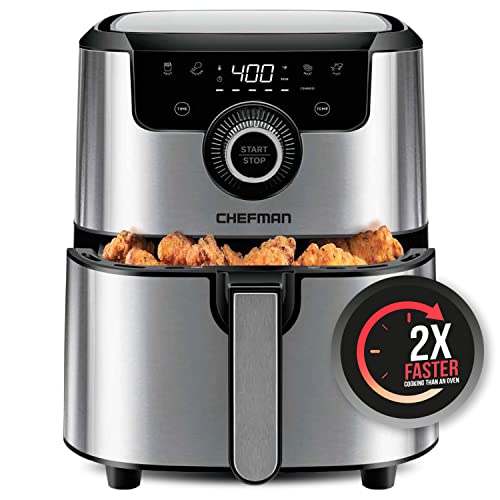 CHEFMAN Air Fryer Healthy Cooking, 4.5 Qt,User Friendly and Dual