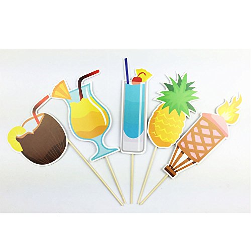 Photo Booth Props DIY Flamingo Kit 21 piece Hawaii Holiday Photobooth Dress-up Accessories & Beach Party Favors Summer Festivals Celebrations - Thumbnail 2