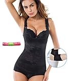 Shinymod Shaperwear Corset Slimming Bodysuit Slimmer Bodybriefer Full Body Shaper Girdles for Women Postpartum Recovery Weight Loss - Flat Tummy Belly Waist Lift Butt Breasts ( Back Pull Style - L)