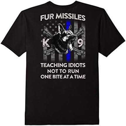 Mens Fur Missile K9 TShirt One Bite At A Time T-shirt 2XL Black