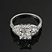 FENDINA Womens 18K White Gold Plated 3 Stone CZ Crystal Eternity Promise Ring Engagement Wedding Bands, Size 8