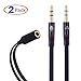 Conwork 2-Pack Gold Plated 3.5mm Stereo Female to 2-male Y-splitter Audio Flat Cable -Black