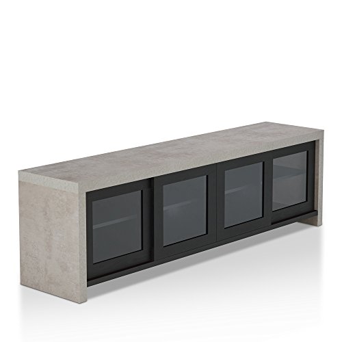 247SHOPATHOME FGI-1780C1 Nouel Entertainment-Center, Black/Cement - Thumbnail 2