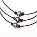 Aobei One Black Cultured Freshwater Pearl Choker Leather Necklace on Genuine Leather Cord Handmade for Girls-16