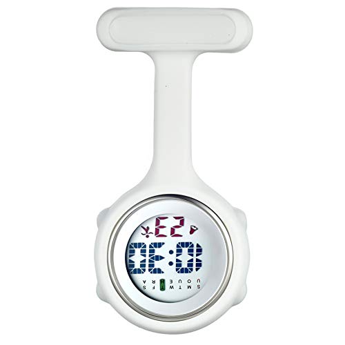 Avaner Digital Nurse Watch, Silicone Fob Watch, Pin-on Brooch Lapel Watch, Hanging Pocket Watch with Detachable Case