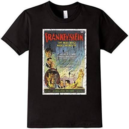 Kids Frankenstein Old Retro Vintage Poster T-Shirt Movie Men Kids 10 Black