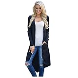 YANG-YI Clearance Women Loose Sweater Long Sleeve Knitted Cardigan Outwear Jacket Coat (M, Black)