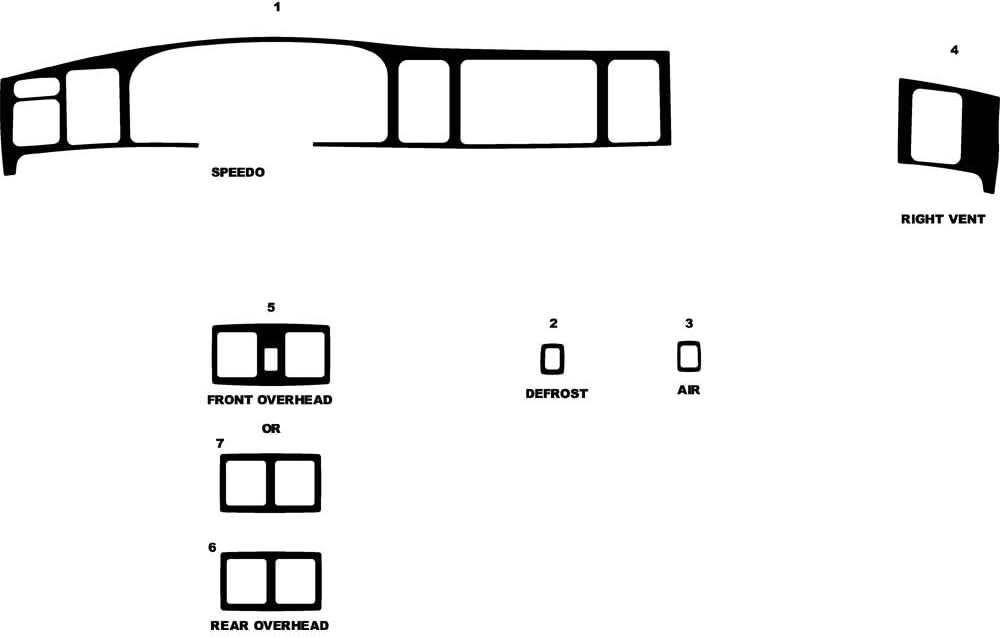 Rvinyl Rdash Dash Kit Decal Trim for Lincoln Town Car 1995-1997 - Camouflage (Digital)