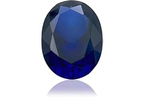 Gryrigns Royal Blue Oval Loose Synthetic Sapphire Stone Corundum Gemstone Cut Faceted 3A VVS (1.5cts-13.5cts, 1Pcs)