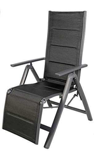 LINDER EXCLUSIV Gepolsterter Aluminium Relaxsessel Hochlehner Klappsessel Gartenstuhl Liegestuhl Venezia