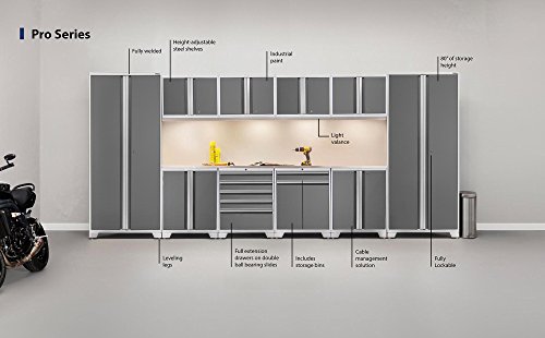 NewAge Products 52554 Pro 3.0 Cabinetry Set with Stainless Steel Worktop, White
