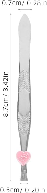 Lurrose 24pcs Flat Tip Tweezers Silver Stainless Steel Eyebrow Tweezer Hair view 2