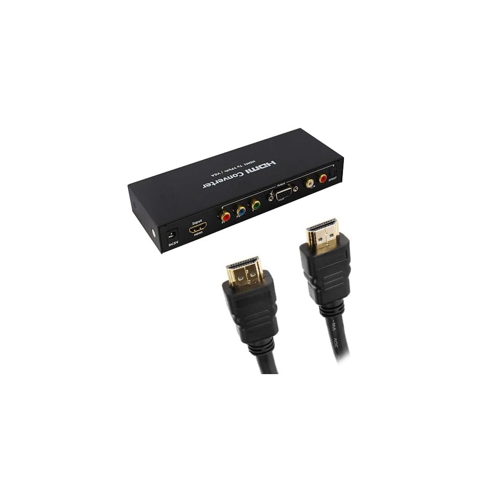Gtmax Hdmi To Ypbpr Component Rgb Vga Converter 10ft Hdmi With Ethernet Cable M M For Hdtv Ps3 Plasma Tv Lcd Tv Bluray Dvd Hd Dvd Xbox 360 And More On Popscreen