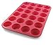 Grazia Silicone Muffin Pan, Red, 24-Cup