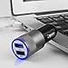 MMOBIEL Car Charger Brushed Aluminum Incl Bright Blue LED Light 2X USB Port 2.1A and 1.0A IQ Technology 5V Output