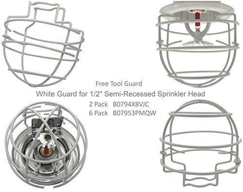 Happy Tree (6 Pack) Red Fire Sprinkler Head Guard for Both 1/2" & 3/4" Sprinkler Head for Protecting Flush Mount & Side Wall & Pendent Semi - Recessed Sprinkler Head