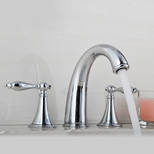 iFaucet Chrome Bathroom Sink Faucet Vessel Faucet Centerset Widespread Modern Two Handle Three Hole Faucets Sprayer Lavatory Faucets Unique Designer Plumbing Fixtures Tub Shower Mixer Taps Supply Lines - Thumbnail 4