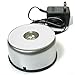 BANBERRY DESIGNS Rotating Stand - Silver Mirrored Color Changing Display Stand - Turntable Base with LED Colored Lights - Collectible Display Accessories