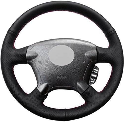 WENIHDJKA Black PU Faux Leather DIY Hand-stitched Car Steering Wheel Cover for Honda CR-V CRV 2002-2006