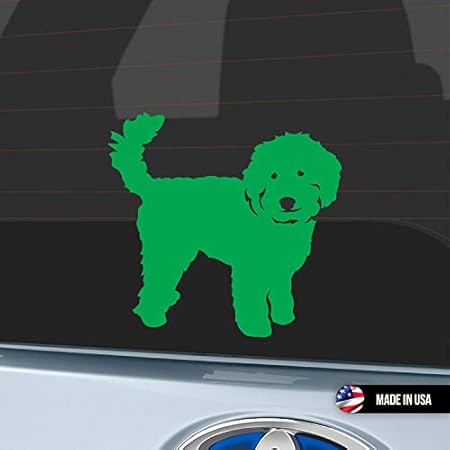 Amazon Labradoodle ステッカー デカール 車用 ラブラドゥードル ラブラドール プードルミックス 犬 わんこ V2 Doodle Green 車 バイク 車 バイク