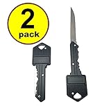 NEW 2 pack Key Chain Knife with Straight Edge Folding 2-Inch Stainless Steel Drop Point Blade, Knives & Tools, Hard Cased Black Finish by JJMG