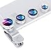 Evershop Universal 4 in 1 iPhone Camera Lens Kit Clip on Fish Eye Lens + 2 in 1 Macro Lens + Wide Angle Lens + CPL Lens Camera Lens Kit for Smart Phones (Silver)
