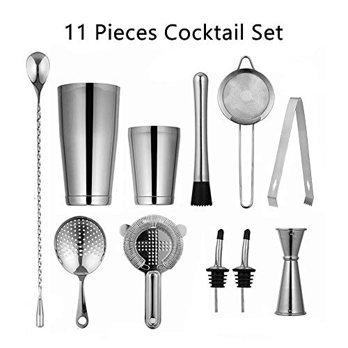 11-teiliges Boston Cocktail Shaker Set für professionelle Barkeeper und Home Bar: 2 gewichtete Shaker Dosen, Sieb-Set… – Bild 3