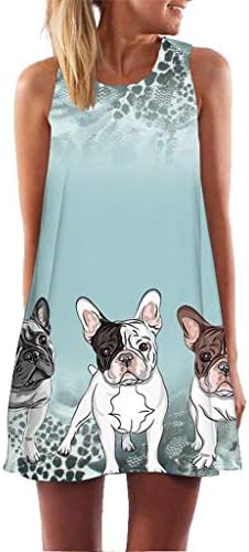 Tyoby Mini Dresses for Women Sales Vintage Boho A-Line Summer Spring Skirts Floral Sleeveless Beach Printed Short Mini Dress