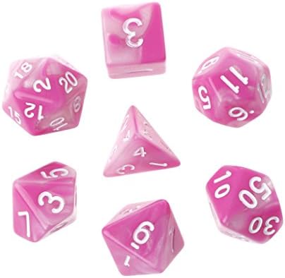 Manyo 7pcs/Set Acrylic Polyhedral Dice For TRPG Board Game Dungeons And Dragons D4-D20 (5)