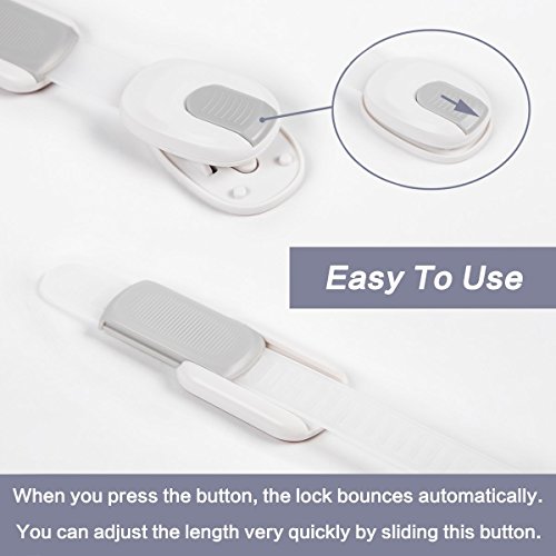Child Safety Cabinet Locks 6 Pack with Extra 4 Clear Baby Safety Corner Guards - Magnetic Child Safety Locks No Tools Adjustable Latches Baby Proofing Cabinets for Drawers, Toilet Seat, Fridge, More - Thumbnail 2