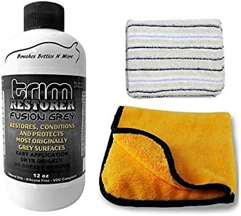 Solution Finish Fusion Grey Plastic &amp; bumper Restorer 12 oz. Free towel &amp; pad