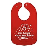 Mashed Clothing Unisex-Baby - My Aunt & Uncle Love Love Love Me Thick PREMIUM 2-Ply Cotton Baby Bib With Snaps