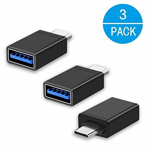 USB-C Adapter,Type C Adapter,[3 Pack],Hi-speed USB-C to USB-A 3.0 Adapter for USB Type-C Devices,for MacBook,ChromeBook Pixel,Nexus 5X,Nexus 6P,Nokia N1 Tablet and More Devices[Black]