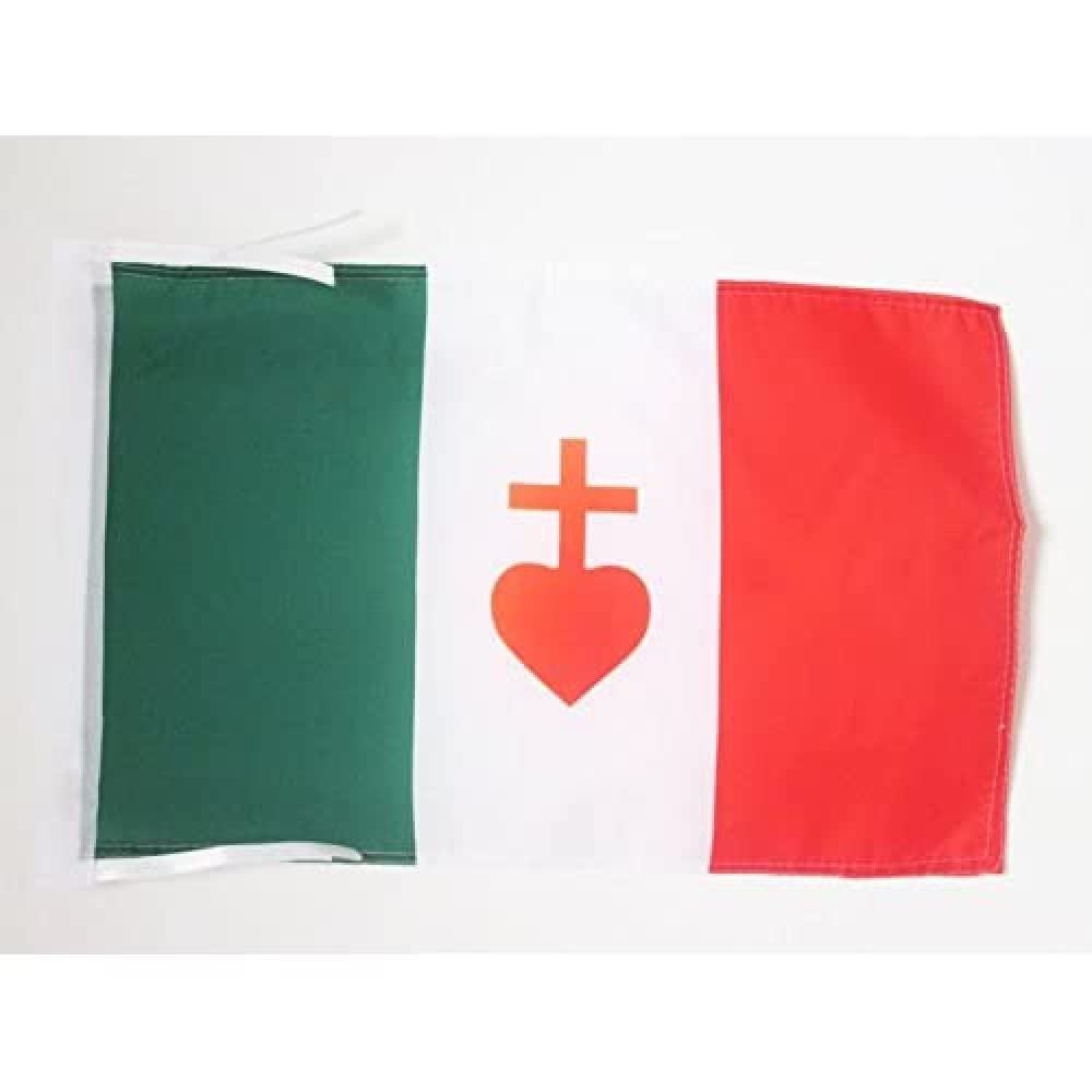 AZ FLAG - Italy Sacred Heart of Jesus Flag - 18'' x 12'' - 100% Polyester italian catholic Small Banner with Two Cords - Fade Resistant - Vivid Colors - 18x12 in - 45x30 Cm — image 1