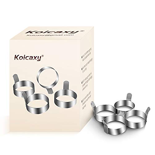Egg Ring, 4 Pack 3 Inch Stainless Steel Metal Egg Rings Mold Cooking Rings Egg Shaper Pancake Ring Omelet Mold Kitchen Cooking Tool For Fried Egg Biscuits Sandwiches
