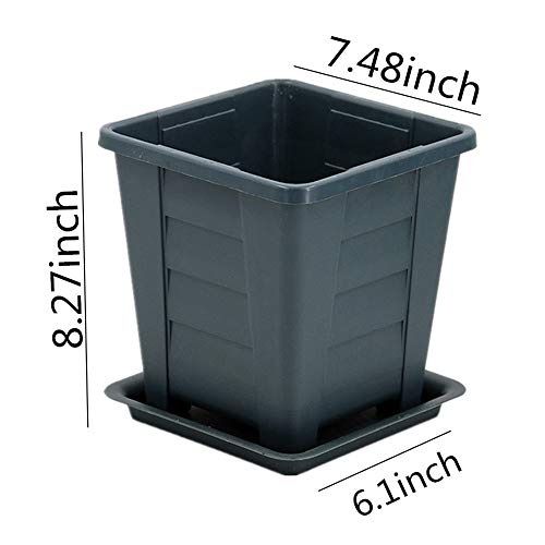 Jjoer Blumentopf Mit Untersetzer Quadratische Kunststoff PflanztöPfe BlumentöPfe Plastik Sicher Und Ungiftig Blumentopf… – Bild 3