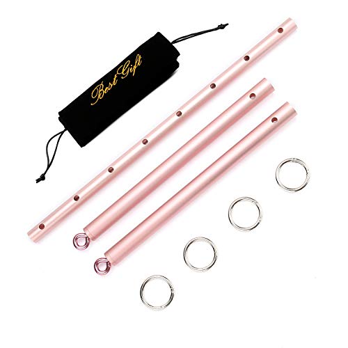 Frosted-Rose-Gold-Expandable-Spreader-Bar-with-4-Fur-Pink-Adjustable-Straps-Kit-Gift-Set-for-Home-Gyms-Exciting-Games