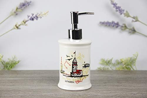 Amgend French Ceramic Liquid Bottle Delicate Fancy Lotion Bottle Hotel Shower Gel Bottle Shampoo Bottle Bathroom Supplies, Small House Lotion Bottle