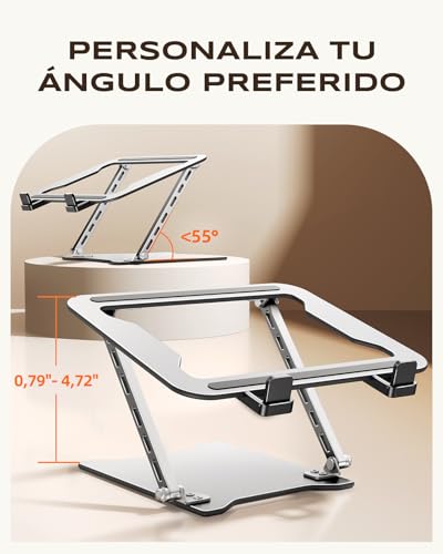 Babacom Laptop Stand Ultra Slim and Portable Desk, Height Adjustable Base with Dual Bar Stand, Laptop Stand Foldable with Cooling, Compatible with MacBook/Tablet (10-15.6")