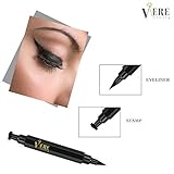 VereBeauty Eyeliner Stamp, Eye Liner,Cat eyeliner, Liquid Eye liner, Dual Ends, Waterproof Smudge proof Winged Long Lasting Liquid Vamp Style Wing No Dipping Required Eyeliner