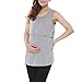 YeeSure Maternity Breast-Feeding Tunic Shirt YF11 Tunic Loose Fit Sleeveless Postpartum Jersey Clothes for Maternal (Free size, Light grey)