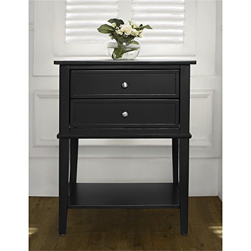 Ameriwood-Home-Franklin-Accent-Table-2-Drawers-Black