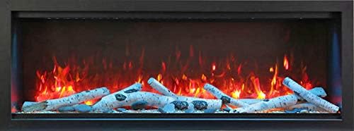 Amantii 60" Extra Tall Clean face Electric Built-in with Black Steel Surround