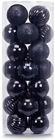 Ornaments - AUXO-FUN 1.57” Small Size 28ct shatterproof Christmas Ball Ornaments in 4 Classic finishes for Christmas Tree Decoration (1.57“ Mini Size, Black)