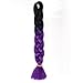 Aliss Queena(TM)1pcs 24'' 80G/Pcs Ombre Kanekalon Braiding Hair Two Tone Purple+Black Kanekalon Jumbo Braid Hair Extension