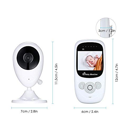 Baby Monitor, VIBOOS 2.4" LCD Video Baby Monitor with Digital Camera, Night Vision, Two-Way Audio, Temperature Sensor, Lullabies, Wide Range and Long Battery Life - Thumbnail 7