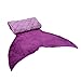 LANGRIA Mermaid Tail Blanket for Adults and Children Soft Warm All Season Snuggle Sleeping Life-Like Little Mermaid Glittering Flannel Throw Blanket for Bed Sofa Couch (60 x 25 inches, Dark Purple)