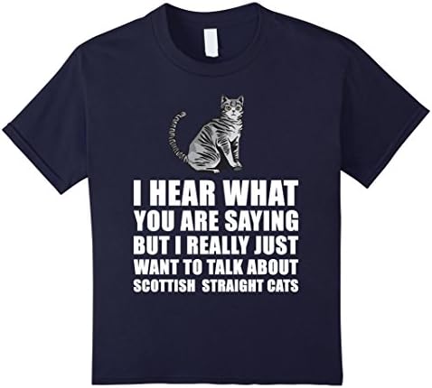 Kids Scottish Straight Cat Owner Gift 12 Navy