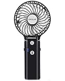 OPOLAR Portable Battery Operated Handheld Personal Desk Fan with 5-20 Hours Working Time/5200mA Battery,3 Setting, Strong Wind,Foldable Design, for Travel,Camping and Outdoor Activities,White