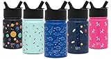 Simple Modern 10oz Summit Kids Water Bottles with Straw Lid - Dishwasher Safe Vacuum Insulated Tumbler Double Wall Travel Mug 18/8 Stainless Steel Flask - Pattern: Dinosaurs